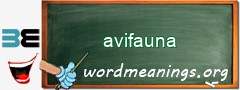 WordMeaning blackboard for avifauna